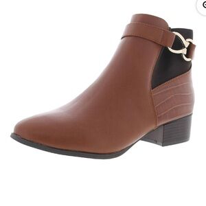 Karen Scott Nadine faux leather ankle boots sz 10 nwb